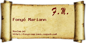 Fonyó Mariann névjegykártya